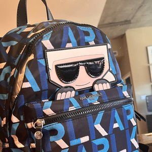 Karl Lagerfeld Paris Amour BLACK & BLUE Letters MULTI COLORED Backpack/OS/NWT
